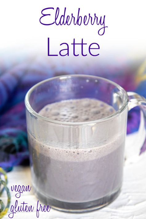 This Elderberry Latte is sweet and creamy. It's the perfect addition during cold and flu season to boost your immune system. Elderberry Smoothie, Immunity Drink, Southern Sweet Tea, Vegan Lunch Recipes, Easy Drink Recipes, Healthier Food, Vegan Gluten Free Recipes, Boost Your Immune System, Health Recipes