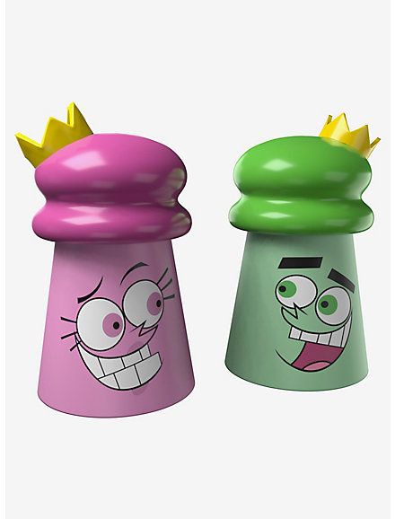 Cosmo Wanda, Cosmo And Wanda, Fairly Oddparents, The Fairly Oddparents, Modern Small House Design, Painting Glassware, Painted Wine Glasses, Salt Shaker, Clay Art Projects