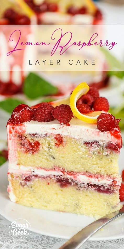 Raspberry Lemon Cakes, Raspberry Buttercream Frosting, Lemon Tea Cake, Moist Lemon Cake, Dessert Parfait, Raspberry Buttercream, Tea Cakes Recipes, Summer Baking, Lemon Cake Recipe