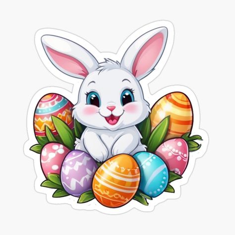 Get my art printed on awesome products. Support me at Redbubble #RBandME: https://www.redbubble.com/i/sticker/Easter-Egg-Bunny-Purple-by-StarStudio360/158257717.JCQM3?asc=u Easter Toppers, Happy Easter Stickers, Easter Egg Bunny, Easter Eggers, Winnie The Pooh Cake, Easter Stickers, Easter Pictures, Graphics Fairy, Decorate Notebook