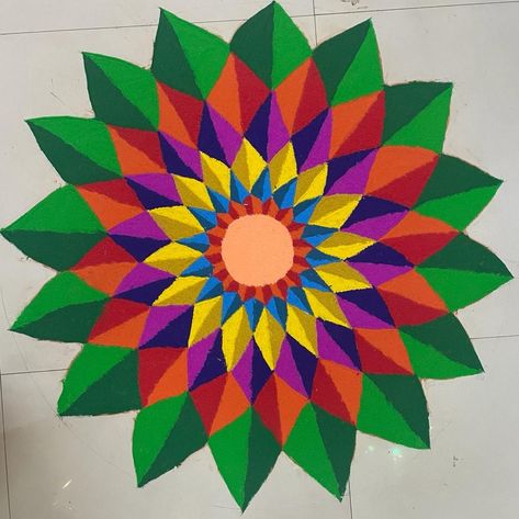 3 D Rangoli Designs Latest, 3d Rangoli Designs For Competition, 3d Rangoli Designs, Drawing Rangoli, Rangoli Making, Ready Rangoli, Pongal Images, Rangoli Photos, Color Rangoli