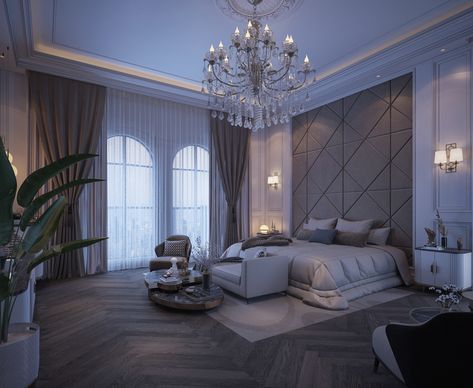 Master Bedroom on Behance Mansion Bedroom, Big Bedrooms, Interior Design Per La Casa, Modern Luxury Bedroom, Luxury Bedroom Master, Mansion Interior, Dream House Rooms, Elegant Bedroom, Angel Baby