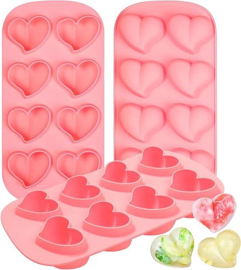 Amazon.com: Webake Ice Cube Trays Silicone Set of 3 Reusable Silicone Ice Cube Molds Heart Shaped Ice Maker for Whiskey Drinks and Cocktails: Home & Kitchen Ice Cube Trays Shapes, Heart Ice Cube Tray, Pop Cubes, Whisky Cocktail, Ice Remover, Whiskey Cocktail, Silicone Ice Cube Tray, Whiskey Drinks, Valentine Chocolate