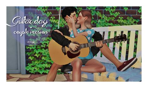 Works with Andrews Poseplayer and you also need Teleport Mod  You need the accessory guitar by Karzalee Instructions: 1.Put two sculptures in the same side (in a sofa for the 5th, 6th&8th poses), so... Sims 4 Couple Poses, The Sims 4 Packs, Sims 4 Cc Finds, Ts4 Cc, Guitar Accessories, Sims 4 Custom Content, Sims 4 Mods, Sims Cc, Couple Posing