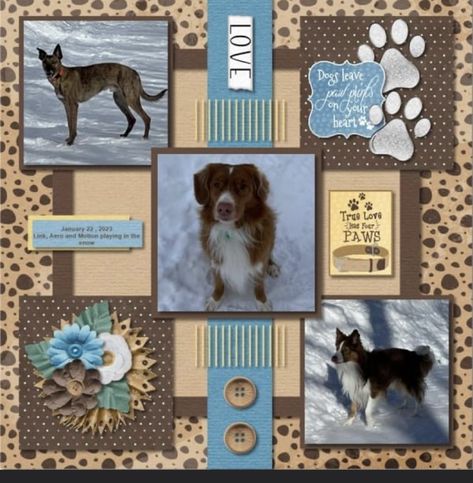 Memory Scrapbook Ideas, 21 Shot Book, Dog Scrapbook Ideas, Scrapbooking Pets, Dog Scrapbook Layouts, Dog Treat Business, Pet Scrapbook Layouts, Dog Memory, Shot Book