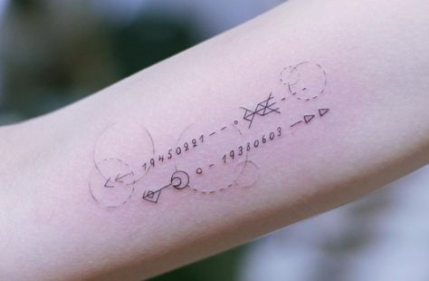 Tattoo Artist: @seoeontattoo Morse Code Tattoos, Code Tattoo, Morse Code Tattoo, Geometric Arrow Tattoo, Enough Tattoo, Create A Tattoo, Small Tats, Geometric Arrow, Arrow Tattoo