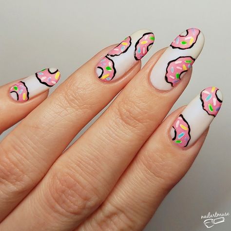 Pastel Matte Donut Freehand Nail Art 🍩 Doughnut Nail Art, Donut Nails Design, Donut Nail Art, Doughnut Nails, Donut Shoes, Donut Nails, Freehand Nail Art, Donut Birthday, Fall Nail Trends