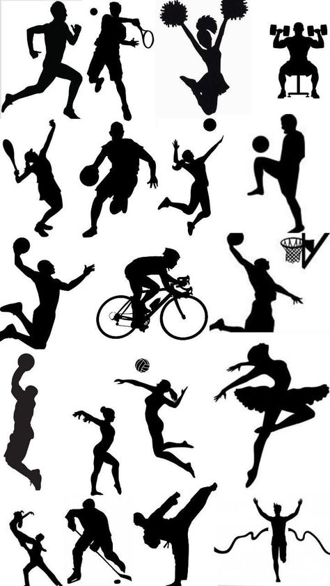 Sports Murals School, Summer Olympics Crafts, Sports Day Decoration, Silhouette Sport, Olympic Crafts, School Sports Day, Olympic Theme, Sports Drawings, Art Sport