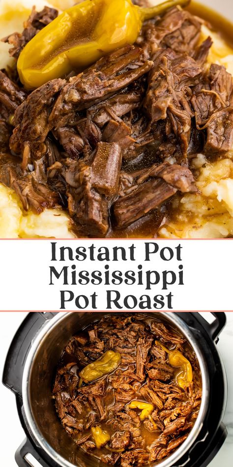 Mississippi Pot Roast Instant Pot, Instant Pot Mississippi Roast, Instant Pot Mississippi Pot Roast, Pot Roast Instant Pot, Pickled Pepperoncini, Instant Pot Pot Roast, Chuck Roast Recipes, Mississippi Pot, Mississippi Roast