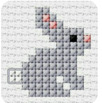 Free Simple Cross Stitch Patterns, Free Beginner Cross Stitch Patterns, Cross Stitch Patterns Simple, Tiny Cross Stitch Patterns, Cross Stitch Bunny, Bunny Cross Stitch Pattern, Bunny Cross Stitch, Cross Stitch Calculator, Tiny Cross Stitch