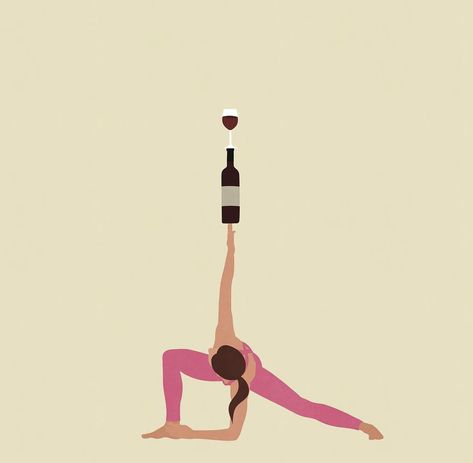 Wine Yoga, Barre Studio, Yoga Illustration, Wine Design, Wine Art, Yoga Art, Creative Things, Wine Humor, Wine Time