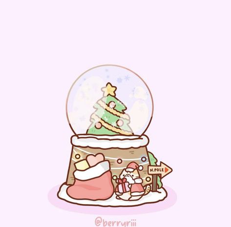 Christmas Snowglobe Illustration, Snowglobe Drawing, Snow Globe Drawing, Cats To Draw, Globe Drawing, Cute Kawaii Art, Easy Christmas Drawings, Card Gift Ideas, Christmas Sketch