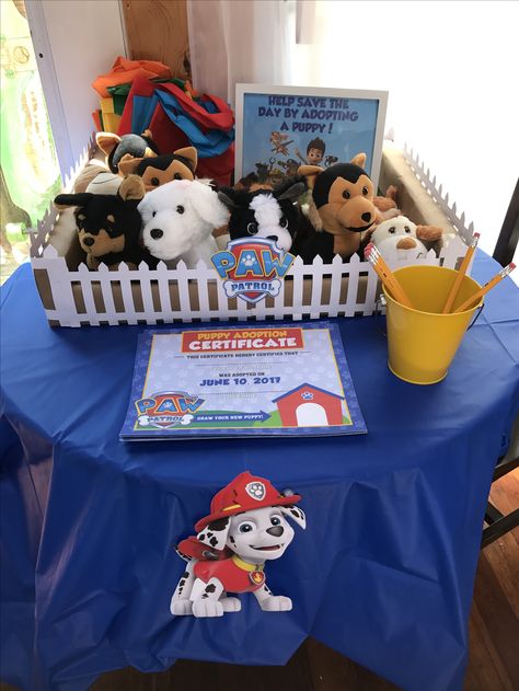 Paw patrol party ideas. Adopt a puppy Paw Patrol Party 2nd Birthday, Paw Patrol Party Adopt A Puppy, 4 Year Birthday Party Ideas Paw Patrol, Paw Patrol Backyard Party Ideas, Paw Patrol Party 3rd Birthday, Paw Patrol One Year Old Birthday, Paw Patrol Themed Birthday Party Boy, Paw Patrol Dog Party, Paw Patrol Bday Party Ideas