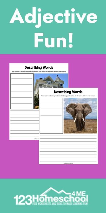 Describing Words Worksheet, Math Writing Prompts, Describe The Picture, Parts Of Speech Games, Sentence Writing Activities, Adjectives Activities, Words Worksheet, Parts Of Speech Activities, Describing Words