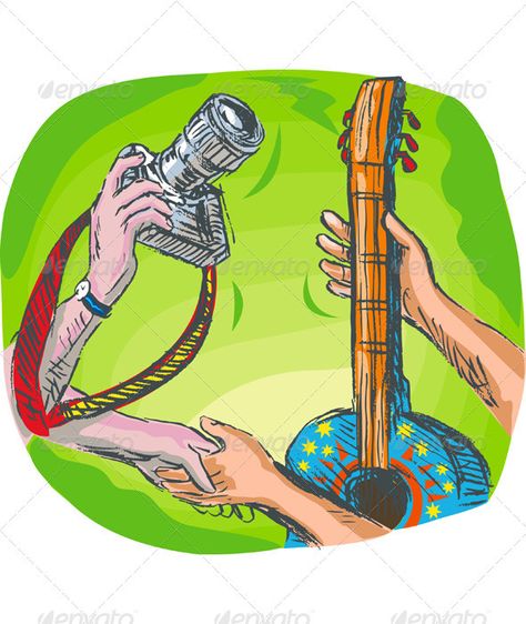 Barter System Illustration, Hands Holding Illustration, Guitar Hands, Barter System, Elements Illustration, Camera Dslr, Project Work, Vector Graphics Design, Web Elements