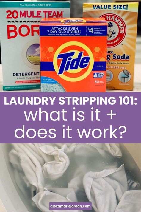 Stripping Towels, Laundry Stripping Recipe, Non Toxic Laundry, Borax Laundry, How To Whiten Clothes, Borax Cleaning, Tide Detergent, Laundry Stripping, Baking Soda Benefits