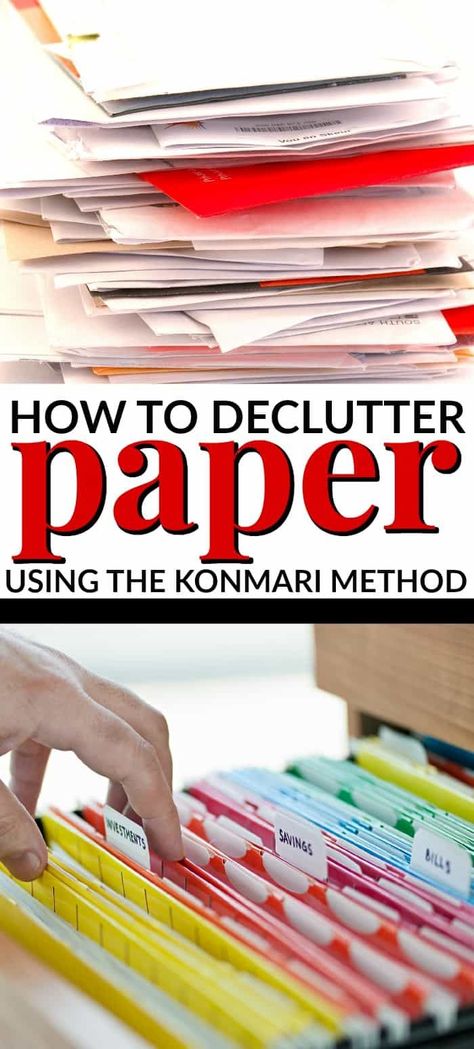 Kon Marie, Office Paperwork, Paperwork Organization, Paper Organizing, Konmari Folding, Paper Clutter Organization, Office Organization Files, Clutter Solutions, Filing Papers