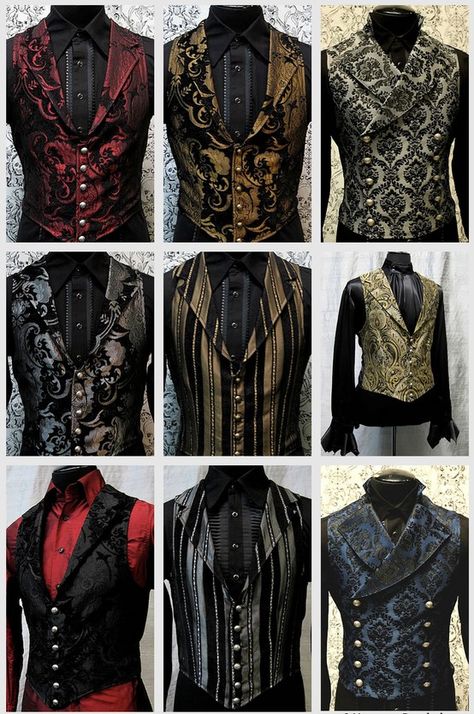 men's vests http://jadebakerstreet.tumblr.com/tagged/steampunk Steampunk Mode, Moda Steampunk, Vest Patterns, Fantastic Dress, Steampunk Men, Mode Steampunk, Fantasy Outfits, Kemeja Lelaki, Men's Vests