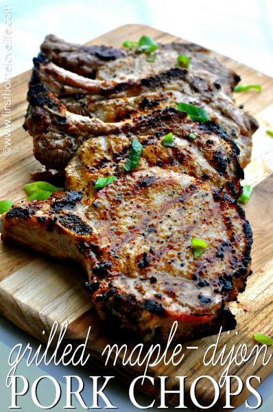 Dijon Pork Chops, Steak Ideas, Grilling Steak, Gourmet Burger, Grilled Pork Chops, Summer Grilling, Bbq Ribs, Pork Chop, Grilled Pork