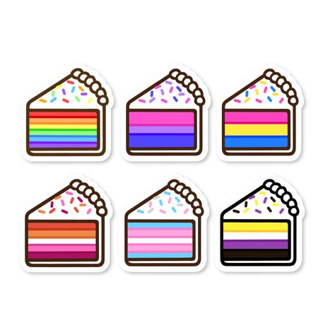 Cute Pride Stickers, Pride Sticker Ideas, Pride Stickers Aesthetic, Pride Stickers Printable, Pride Keychain, Pride Ideas, Cake Stickers, Lgbt Sticker, Rainbow Pride Flag