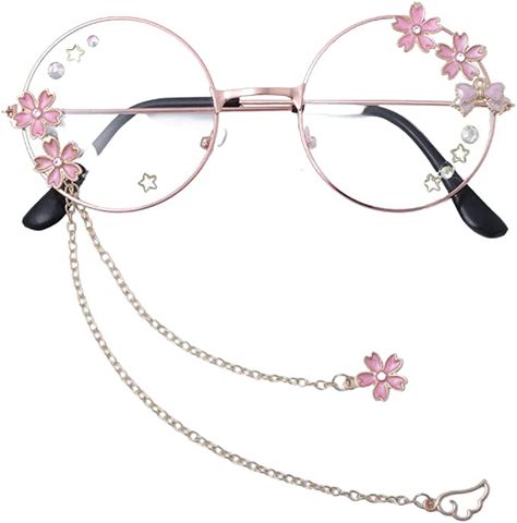 Sakura Accessories, Glasses With Chain, Kawaii Glasses, New Balance Shoes Men, Wallpers Pink, Accessories Kawaii, Fake Glasses, Cosplay Accessories, Cute Glasses