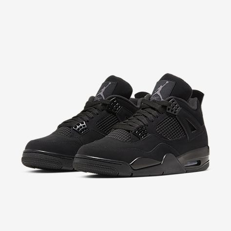 Air Jordan 4 Retro « Black Cat » Black Cat 4s, Black Cat Breeds, Jordan Iv, Air Jordan Iv, Red Thunder, Jordan 4 Black, Basketball Shoes For Men, Nike Air Jordan 4, Dr Shoes