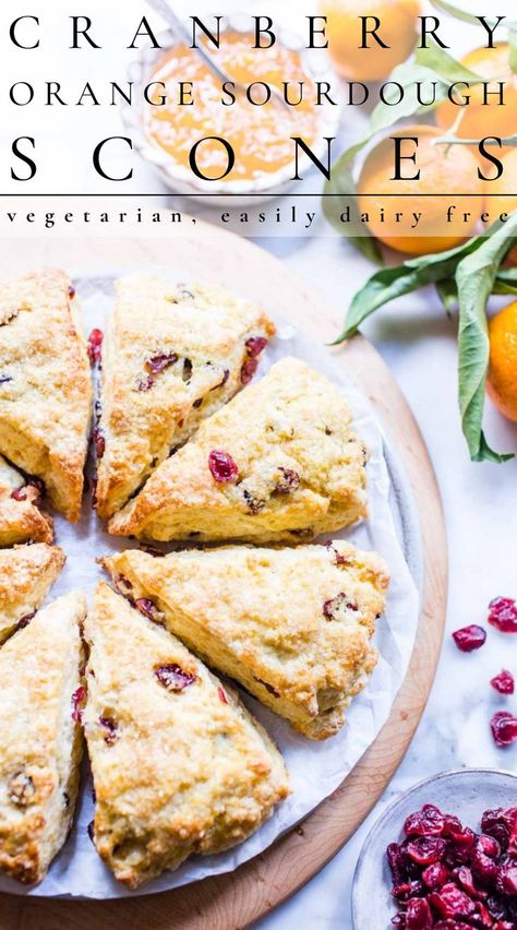 Dried Cranberry Muffins, Cranberry Orange Sourdough, Discard Scones, Sourdough Discard Scones, Sourdough Scones, Orange Scones Recipe, Homemade Breakfast Recipes, Recipe Using Sourdough Starter, Cranberry Orange Scones