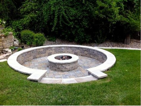 Sunken fire pit Sunken Patio, Sunken Fire Pits, Outside Fire Pits, Backyard Fire Pit, Fire Pit Materials, Backyard Seating Area, Fire Pit Furniture, Backyard Fireplace, Backyard Seating