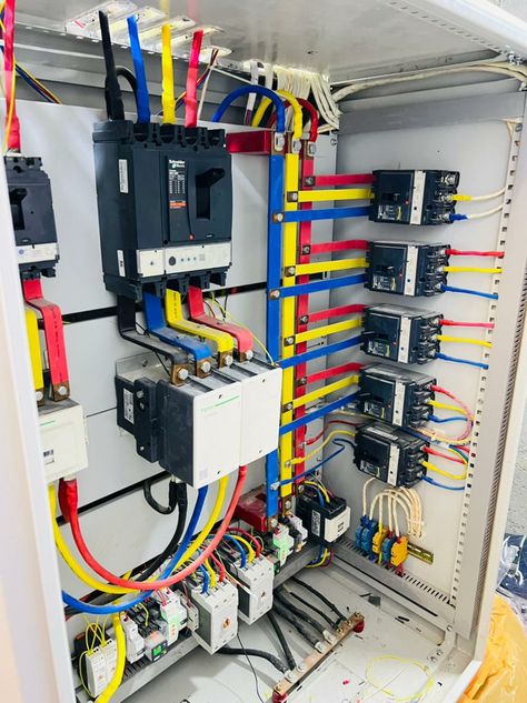 Electrical Panel Wiring, Electrical Wiring Colours, Structured Wiring, Basic Electrical Wiring, Residential Electrical, Home Electrical Wiring, Distribution Board, Breaker Box, Electrical Circuit Diagram