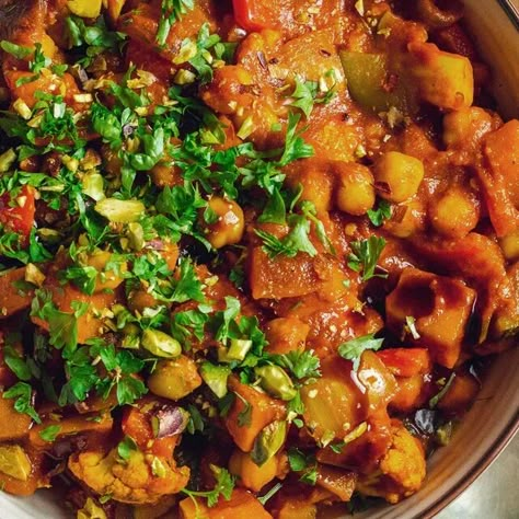 Moroccan-Style Vegetable Tagine | SheerLuxe Moroccan Vegetable Tajine, Vegetable Tagine Moroccan, Vegetarian Tagine Recipes, Vegetable Tagine Recipes, Tagine Recipes Vegetarian, Veggie Tagine, Moroccan Vegetable Stew, Vegetarian Tagine, Veg Lasagne