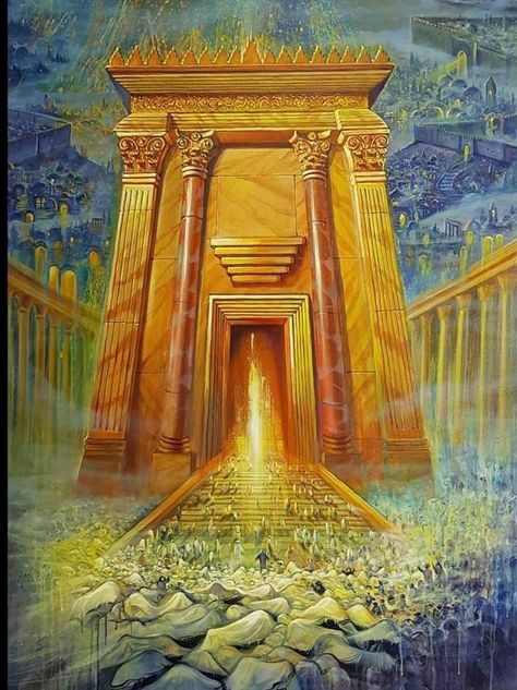 Temple Wall Art, Jewish Temple, Market Lighting, Judaica Art, Prophetic Art, Sukkot, Stretched Painting, Biblical Art, Jewish Art