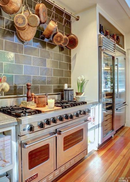 Hoods Over Stoves, Exposed Brick Kitchen, Celebrity Kitchens, Valley Cottage, Old Victorian Homes, Tyler Florence, Kitchen Post, Dark Kitchen, Celebrity Chef