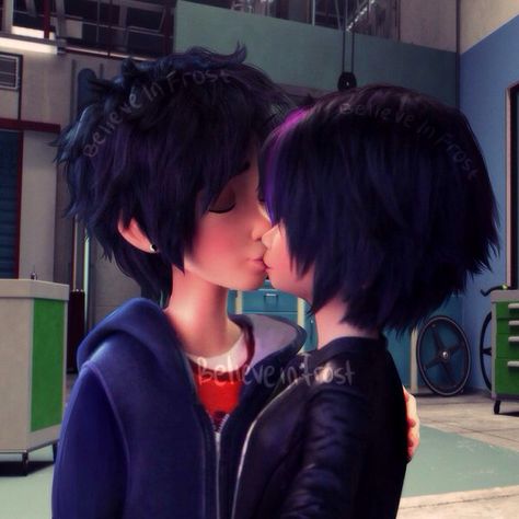 Hiro + Gogo kiss Big Hero 6 Film, Female Character Design Brunette, Gogo Tomago, Hiro Big Hero 6, Hiro Hamada, 30th Birthday Funny, Disney Crossovers, Cartoon World, Indian Photography