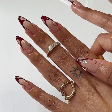 Chvker Jewelry on Instagram: "🧨❤️💥 @inailzit" Classy Nails Almond, Classy Almond Nails, Edgy Nails, Nails Today, Casual Nails, Almond Acrylic Nails, Nails Spring, Nail Swag, Nails Summer