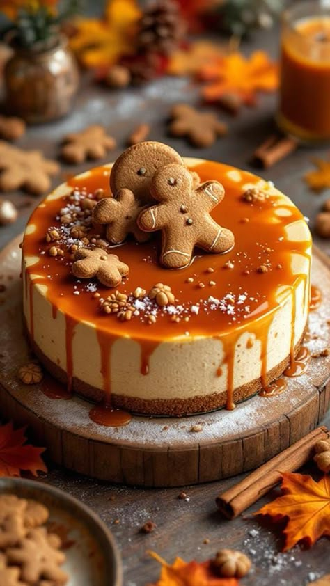 Gingerbread Cheesecake Bourbon Pecan Cheesecake Recipes, Gingersnap Crust Cheesecake, Ginger Nut Cheesecake, Gingerbread Cookie Cheesecake, Crazy Cheesecake Recipes, Ginger Bread Cheesecake Recipes, Xmas Cheesecake Recipes, Christmas Dinner Must Haves, Christmas Cheesecake Dessert