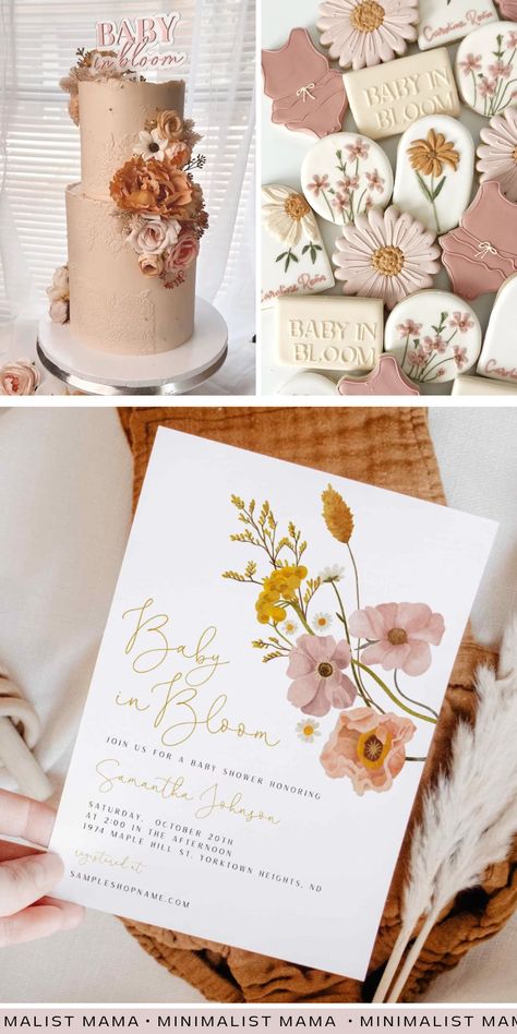 2024 Baby Shower Themes, September Baby Shower Themes, Girly Baby Shower Themes, Chic Baby Shower Ideas, September Baby Showers, Modern Baby Shower Themes, Flower Baby Shower Theme, Spring Baby Shower Themes, April Baby Shower