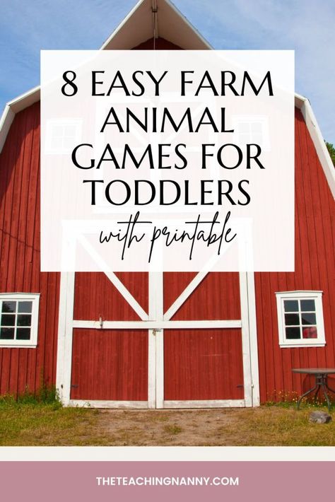 8 Easy Farm Animal Games for Toddlers with Printable – The Teaching Nanny Farm Theme Activities For Toddlers, On The Farm Preschool Theme Activities, Farm Animal Games, Animal Games For Toddlers, Farm Animals Games, Numbers For Toddlers, Matching Games For Toddlers, Preschool Theme Activities, Motor Coordination