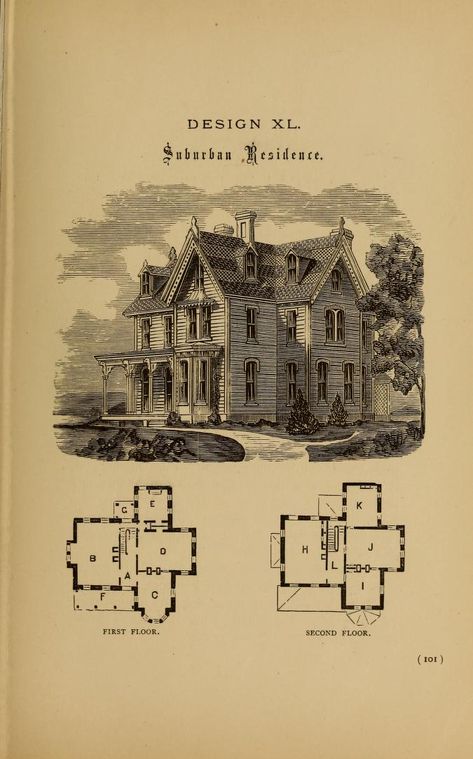 Hobbs's architecture: containing designs and ground plans for villas, cottages and other edifices, both suburban and rural, adapted to the United States. With rules for criticism, and introduction : Hobbs, Isaac H., and son, Philadelphia : Free Download, Borrow, and Streaming : Internet Archive Vintage Floor Plans, Different House Styles, Victorian House Plans, Sims Free Play, Vintage House Plans, Sims Building, Sims House Plans, House Blueprints, Cabin Plans