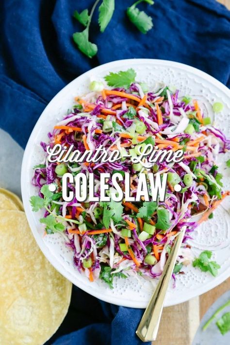 This Cilantro-Lime Coleslaw is perfect for sandwiches, tacos, or as an easy side dish. It's always in my fridge!