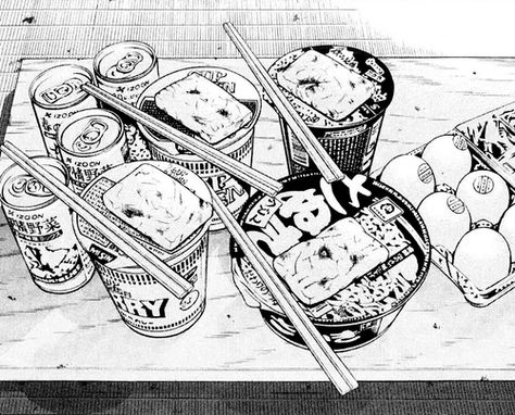 <3 Food Sketch, Japanese Aesthetic, Anime Monochrome, Manga Pages, Black And White Aesthetic, Dark Anime, Manga Comics, Black Aesthetic, 그림 그리기