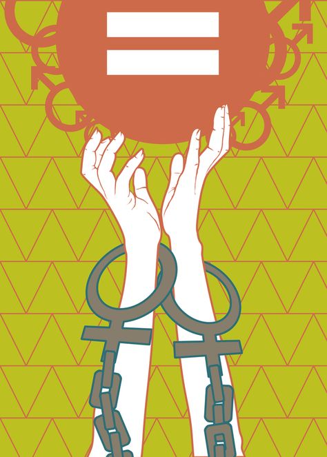 This shows us how restricted and bounded women are from reaching equality. It express the struggles of being equal to our male counterparts. Women Equality Poster, Poster About Gender Equality, Gender Equality Art, Gender Equality Poster, Feminism Poster, Luck Symbol, Feminism Art, Gender Inequality, Poster Drawing