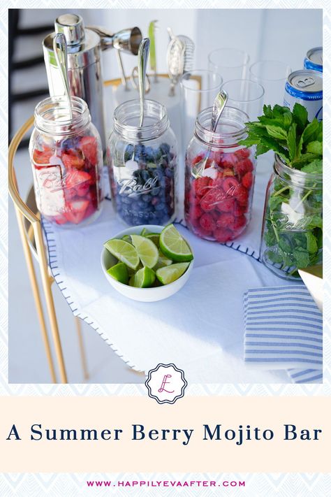 Make Your Cocktail Bar, Spa Cocktails Drink Recipes, Cocktail Bars Ideas, Cocktail Bar Set Up For Party, Cocktail Bar Birthday Party, Mojito Bar Ideas, Drinks Set Up For Party, Make Your Own Cocktail Party, Make Your Own Cocktail Bar