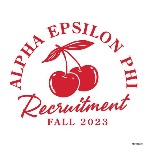 Design unique and trendy custom merch for your Greek organization from Fresh Prints! Submit a proof request to get a free mockup of your design today.  Alpha Epsilon Phi designs | Alpha Epsilon Phi apparel | custom apparel | greek apparel | Sorority designs | Fall Recruitment designs |Fall Recruitment apparel | text | font | red | cherry | cherries | #shirtjustgotcrazy #freshprints T Shirt Ideas Design, Cool Merch Ideas, Tshirts Design Ideas, Prints For Shirts, Fall Fonts, Cherry Logo, Custom Merch, Sublimacion Ideas, Alpha Epsilon Phi