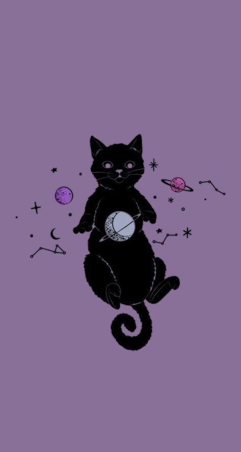 Cat Wallpaper Purple, Purple Lockscreen Wallpaper, Wallpaper Gothic, Fireplace Tv Wall Decor, Wallpaper Gatos, Witch Wallpaper, Room 2023, Fireplace Tv Wall, Fairy Wallpaper