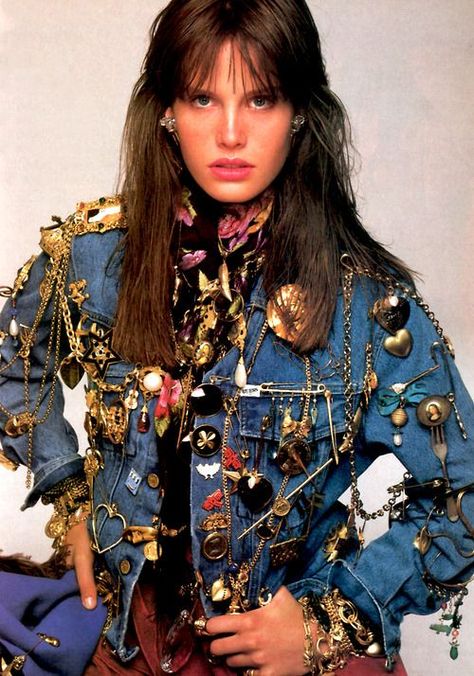 Let's have some fun - vintage style 1980s Vogue, American Vogue, Boyfriend Denim Jacket, Decades Of Fashion, 80s Denim, The Blonde Salad, Fashion 80s, Tim Walker, 80s And 90s Fashion