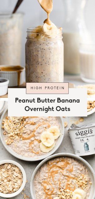 Peanut Butter Banana Overnight Oats, Pudding Recept, High Protein Peanut Butter, Protein Peanut Butter, Peanut Butter Overnight Oats, Protein Overnight Oats, Oat Recipes Healthy, Overnight Oats Recipe Healthy, Banana Overnight Oats