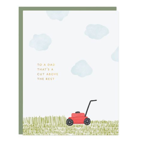 Dad Mower Card - Ramona & Ruth Fathers Day Puns, Punny Cards, Valentines Watercolor, Watercolor Birthday Cards, Watercolor Birthday, Bday Cards, Diy Watercolor Painting, Dad Birthday Card, Birthday Card Design