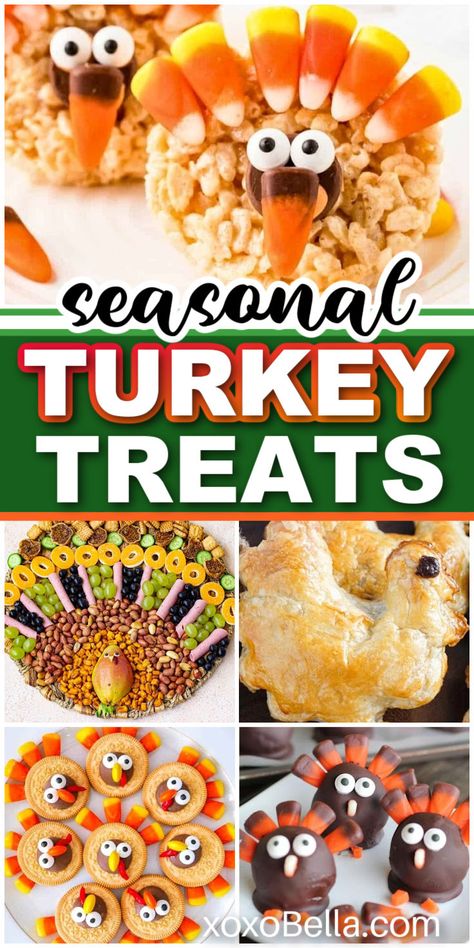 Fun turkey themed treats for Thanksgiving Turkey Theme, Christmas Main Dishes, Turkey Cupcakes, Turkey Treats, Cute Turkey, Holiday Favorite Recipes, Thanksgiving Treats, Fall Breakfast, Favorite Pie