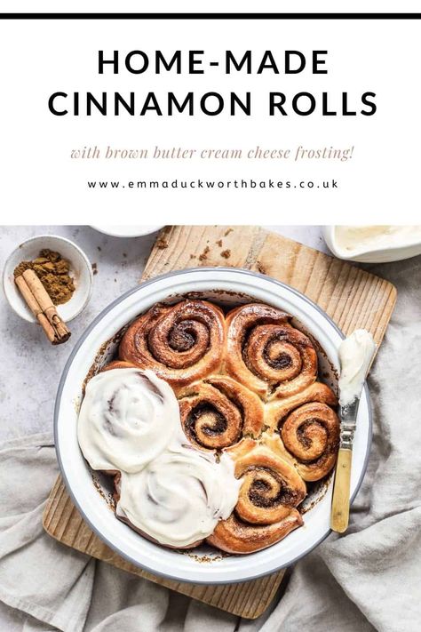 Homemade Cinnamon Rolls With Brown Butter Cream Cheese Frosting Cinnamon Photography, Butter Cream Cheese Icing, Brown Butter Cream Cheese, Beat Making, Fluffy Cinnamon Rolls, Butter Cream Cheese Frosting, Homemade Cinnamon Rolls, Blueberry Cream Cheese, Homemade Donuts