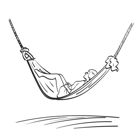 Hammock Illustration, Relax Tattoo, Background Line Art, Pine Tree Drawing, Loose Furniture, Woman Relaxing, Palm Coast, People Photos, Family Tattoos